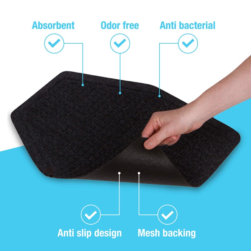 Sidelinx Urinal Mats (8 Pack) - Bathroom Urinal Mat for Floor - Dark Gray Commercial Splash Mats for Men's Restroom - Image 4